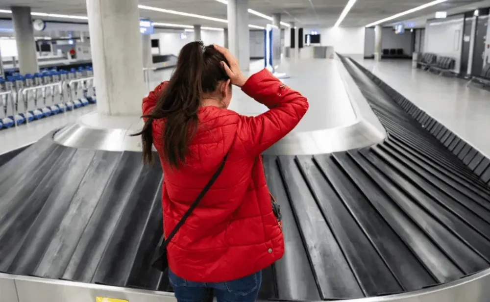 Upset Woman Lost Baggage While Traveling